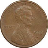 سکه 1 سنت 1977D لینکلن - EF - آمریکا