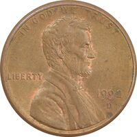 سکه 1 سنت 1992D لینکلن - AU - آمریکا