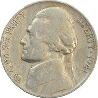 سکه 5 سنت 1941 جفرسون - VF30 - آمریکا