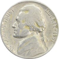 سکه 5 سنت 1957D جفرسون - VF25 - آمریکا