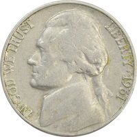 سکه 5 سنت 1961D جفرسون - VF30 - آمریکا