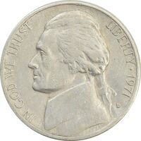 سکه 5 سنت 1971D جفرسون - VF30 - آمریکا