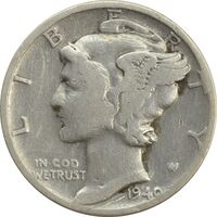سکه 1 دایم 1940 مرکوری - VF25 - آمریکا