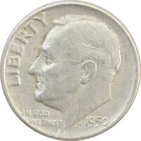 سکه 1 دایم 1950D روزولت - VF30 - آمریکا