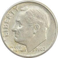 سکه 1 دایم 1962D روزولت - AU58 - آمریکا