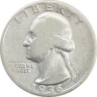 سکه کوارتر دلار 1936 واشنگتن - VF25 - آمریکا