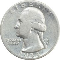 سکه کوارتر دلار 1944 واشنگتن - VF25 - آمریکا