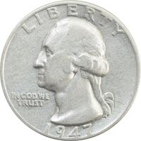 سکه کوارتر دلار 1947 واشنگتن - VF30 - آمریکا
