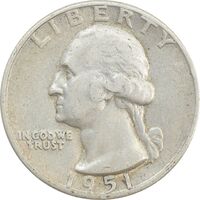 سکه کوارتر دلار 1951D واشنگتن - VF35 - آمریکا