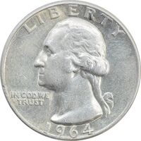 سکه کوارتر دلار 1964 واشنگتن - EF45 - آمریکا