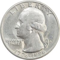 سکه کوارتر دلار 1976D جشن دویست سالگی واشنگتن - AU - آمریکا