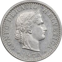 سکه 20 راپن 1974 دولت فدرال - EF45 - سوئیس
