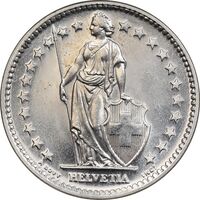 سکه 2 فرانک 1972 دولت فدرال - MS63 - سوئیس