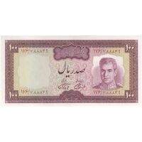 اسکناس 100 ریال (آموزگار - فرمان فرماییان) نوشته سیاه - تک - UNC62 - محمد رضا شاه