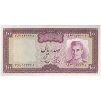 اسکناس 100 ریال (آموزگار - سمیعی) نوشته سیاه - تک - UNC63 - محمد رضا شاه