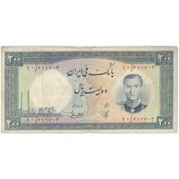 اسکناس 200 ریال 1337 - تک - VF25 - محمد رضا شاه