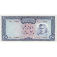 اسکناس 200 ریال (آموزگار - جهانشاهی) - تک - UNC62 - محمد رضا شاه