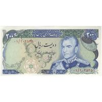 اسکناس 200 ریال (انصاری - مهران) شهیاد آریامهر - جایگزین - تک - AU50 - محمد رضا شاه