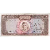 اسکناس 1000 ریال (آموزگار - جهانشاهی) نوشته سیاه - تک - UNC62 - محمد رضا شاه