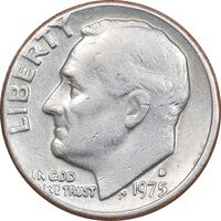 سکه 1 دایم 1975D روزولت - EF45 - آمریکا