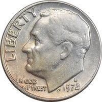 سکه 1 دایم 1972D روزولت - EF45 - آمریکا