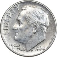 سکه 1 دایم 1964D روزولت - EF45 - آمریکا