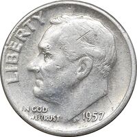 سکه 1 دایم 1957D روزولت - EF40 - آمریکا