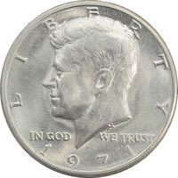 سکه نیم دلار 1971D کندی - MS62 - آمریکا