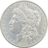 سکه یک دلار 1891 مورگان - VF35 - آمریکا