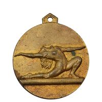 مدال آویز ورزشی طلا ژیمناستیک بانوان - AU - محمد رضا شاه