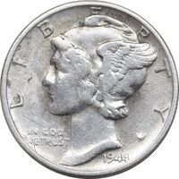 سکه 1 دایم 1944 مرکوری - EF40 - آمریکا