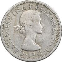 سکه 2 شیلینگ 1956 الیزابت دوم - EF40 - انگلستان