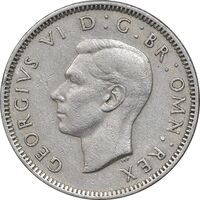 سکه 1 شیلینگ 1948 جرج ششم - تیپ 2 - EF45 - انگلستان