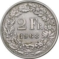 سکه 2 فرانک 1968 دولت فدرال - EF45 - سوئیس