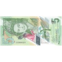 اسکناس 5 دلار بدون تاریخ (2021) الیزابت دوم - تک - UNC65 - حوزه کارائیب شرقی