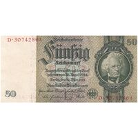 اسکناس 50 مارک 1933 رایش سوم - تک - UNC62 - آلمان
