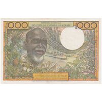اسکناس 1000 فرانک بدون تاریخ (1977) - H. C. Bedie & A. Fadiga - تک - AU58 - جامعه اقتصادی کشورهای غرب آفریقا (ساحل عاج)