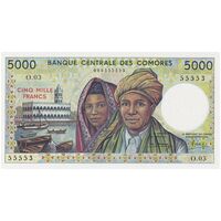 اسکناس 5000 فرانک بدون تاریخ (1986-1994) جمهوری اسلامی فدرال - تک - UNC65 - کومور