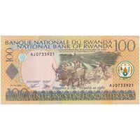اسکناس 100 فرانک 2003 جمهوری - با نوشته انگلیسی - تک - UNC64 - رواندا