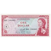 اسکناس 1 دلار بدون تاریخ (1965) الیزابت دوم - تک - UNC64 - حوزه کارائیب شرقی