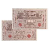 اسکناس 1000 مارک 1910 ویلیام دوم - جفت - UNC64 - آلمان