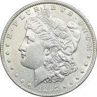 سکه یک دلار 1897 مورگان - AU58 - آمریکا