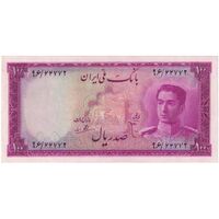 اسکناس 100 ریال سری سوم - تک - AU58 - محمد رضا شاه