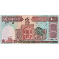 اسکناس 1000 ریال (ایروانی - قاسمی) فیلیگران بدون خط یقه - تک - AU55 - جمهوری اسلامی