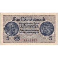 اسکناس 5 مارک بدون تاریخ (1940-1945) رایش سوم - شماره سریال 7 رقمی - تک - AU - آلمان