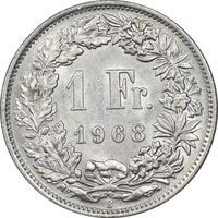 سکه 1 فرانک 1968 دولت فدرال - MS62 - سوئیس