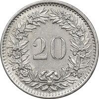 سکه 20 راپن 1966 دولت فدرال - MS61 - سوئیس