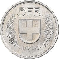 سکه 5 فرانک 1968 دولت فدرال - AU58 - سوئیس