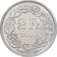 سکه 2 فرانک 2004 دولت فدرال - AU58 - سوئیس