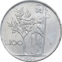 سکه 100 لیره 1964 جمهوری - EF45 - ایتالیا